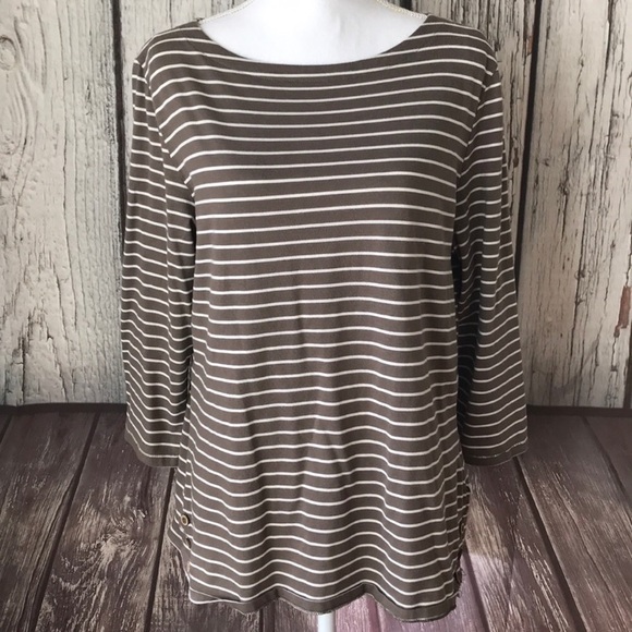 The North Face Tops - The north face long sleeved  striped tee size XL